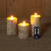 Set van 3 rustieke wax led kaarsen met bewegende vlam berk wit|ohgreen Clearance