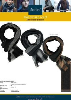 Sjaal heren black/camel|ohgreen Best