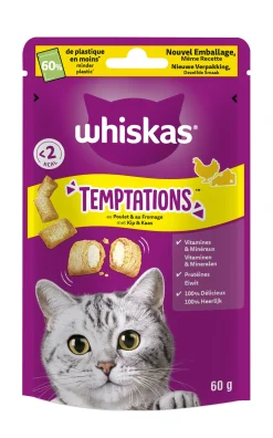 Snacks voor katten |whiskas temptations kip 60g|ohgreen Clearance