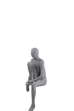 Standbeeld The Sitting Man Lifted Leg zandsteen grijs|ohgreen Discount