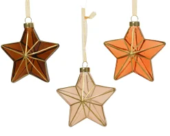 Ster glas transparant met strepen goud|ohgreen Discount