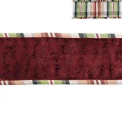 Tartan fluwelen lint met afboording|ohgreen Online