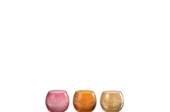 Theelichthouder bladeren rond glas|ohgreen Hot