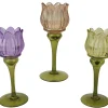 Theelichthouder glas dia7.50-h22.50cm assortie|ohgreen New