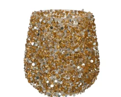 Theelichthouder glas parels|ohgreen