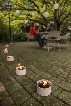 Tuinkaars in ronde terracotta schaal wit 11u - zwart|ohgreen Online