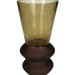 Vaas glas bruin 12x12x22.5cm|ohgreen Clearance