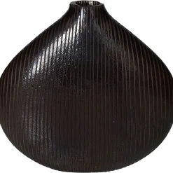 Vaas glas zwart 23.5x7x21.5cm|ohgreen Sale