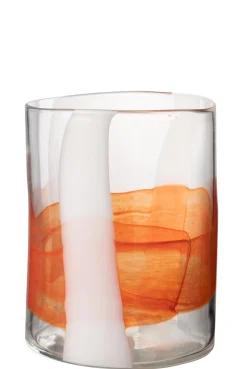 Vaas iggy glas wit/oranje small|ohgreen Outlet