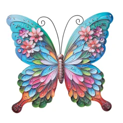 Vlinder met bloemen wand decoratie 16,8x18cm|ohgreen Sale