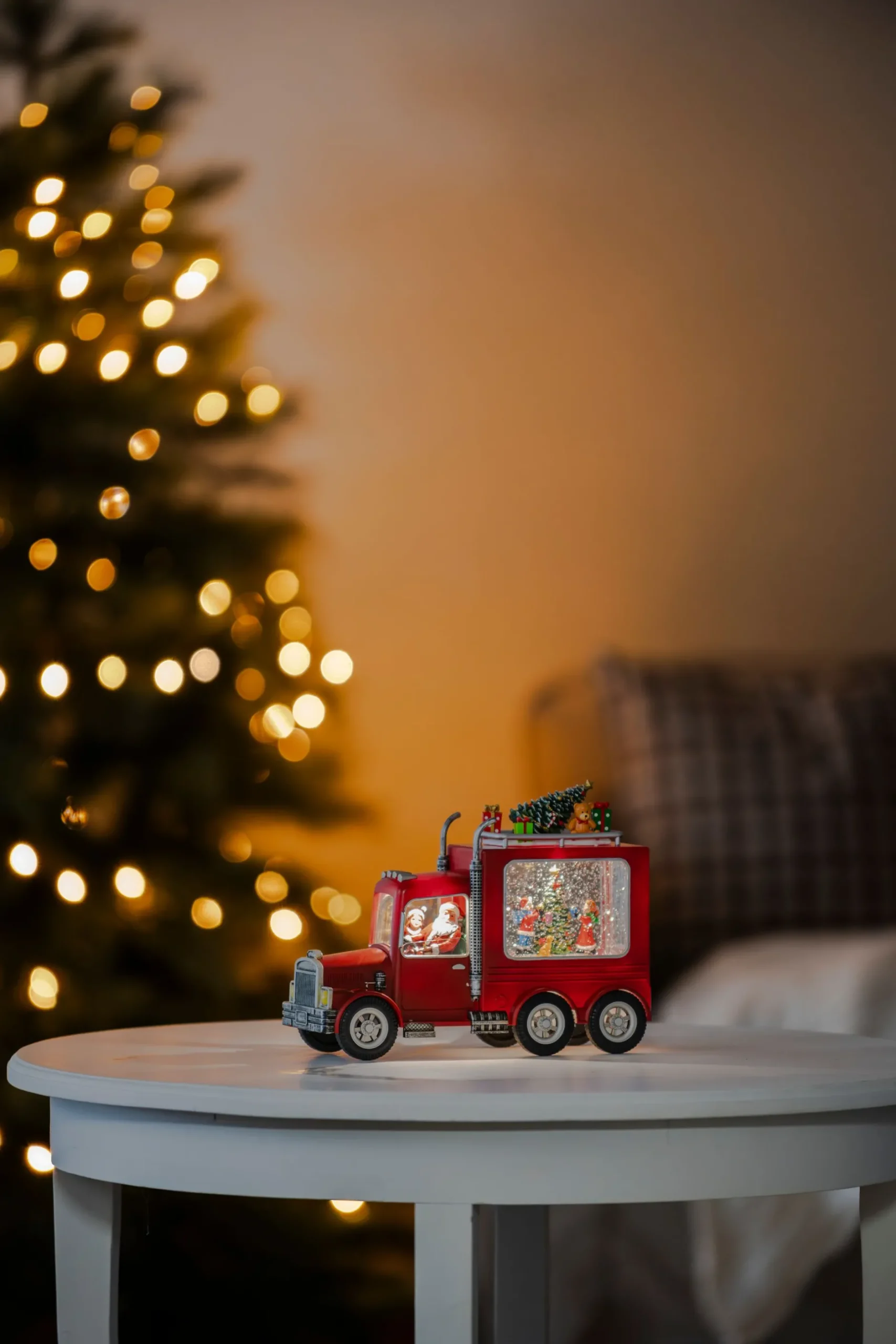 Waterspinner truck met kerstman led warmwit voor binnen|ohgreen Discount