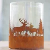 Windlicht, met bos en herten|ohgreen Clearance