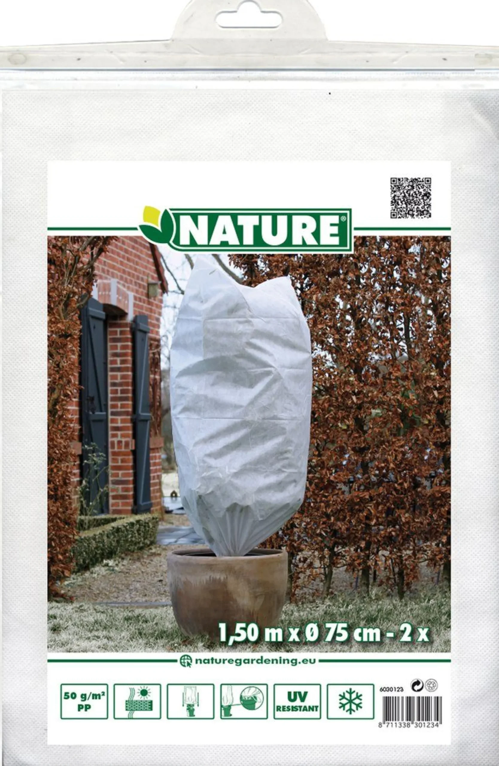 Winterafdekhoes 75cmx1,5m wit 2 stuks|ohgreen New