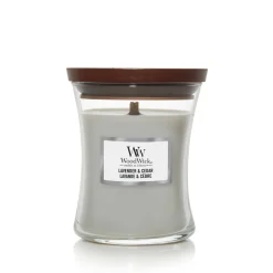 Woodwick Geurkaars lavender & cedar medium|ohgreen Online